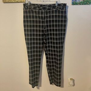 Black and White Plaid Trousers